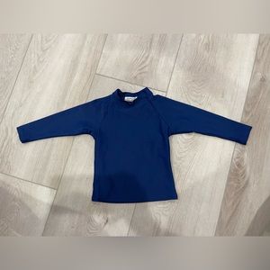 Minnow - unisex navy rashguard long sleeve, size 1T